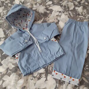Babyfair Baby Blue (2) pc crisp jacket and pant set - 18 mos